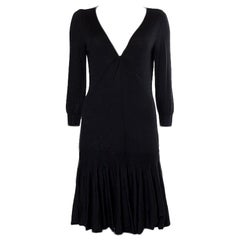 ALEXANDER MCQUEEN black cashmere FLARED KNIT Dress M