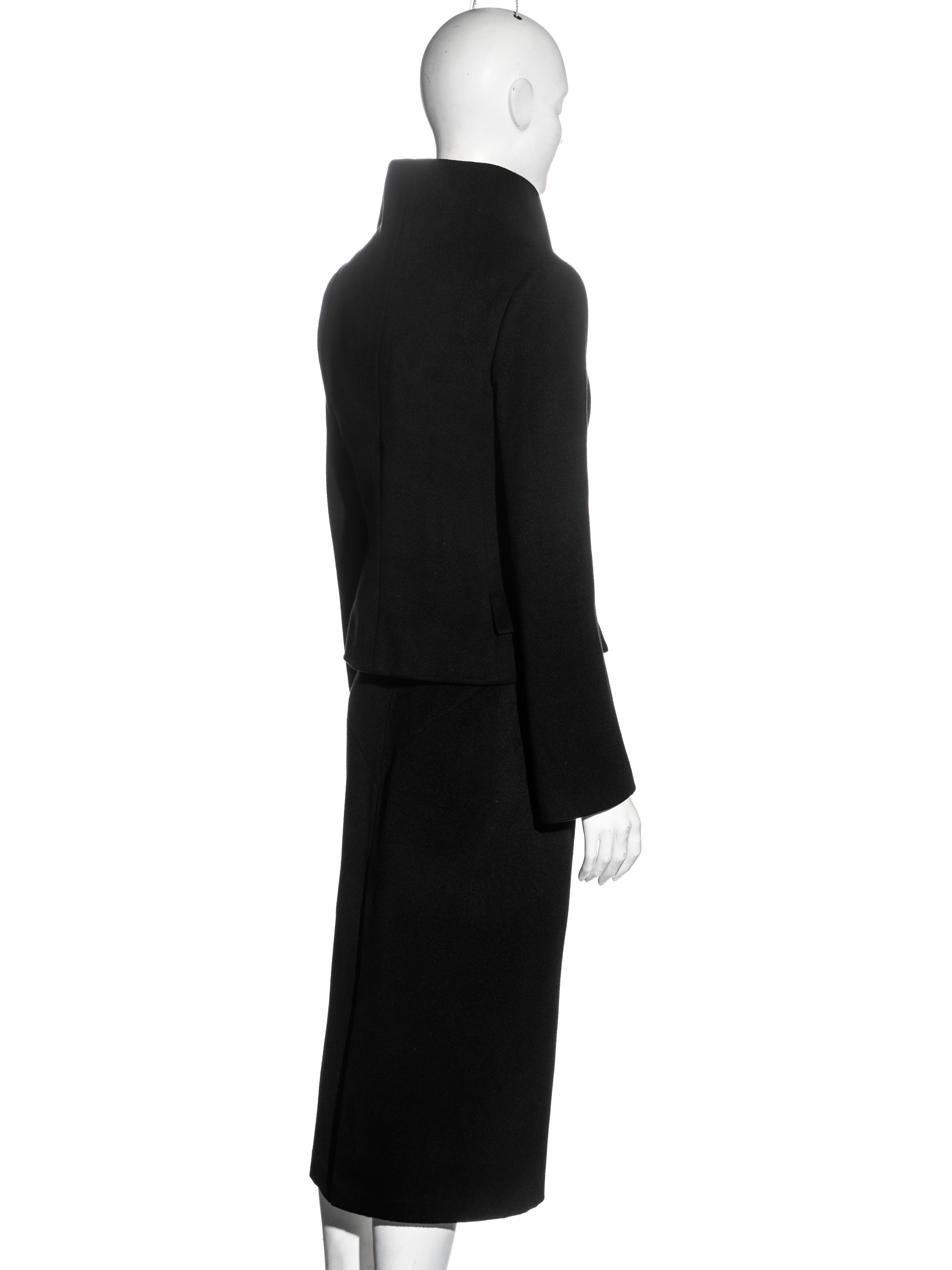 Alexander McQueen black cashmere 'Joan' jacket and skirt suit, fw 1998 8