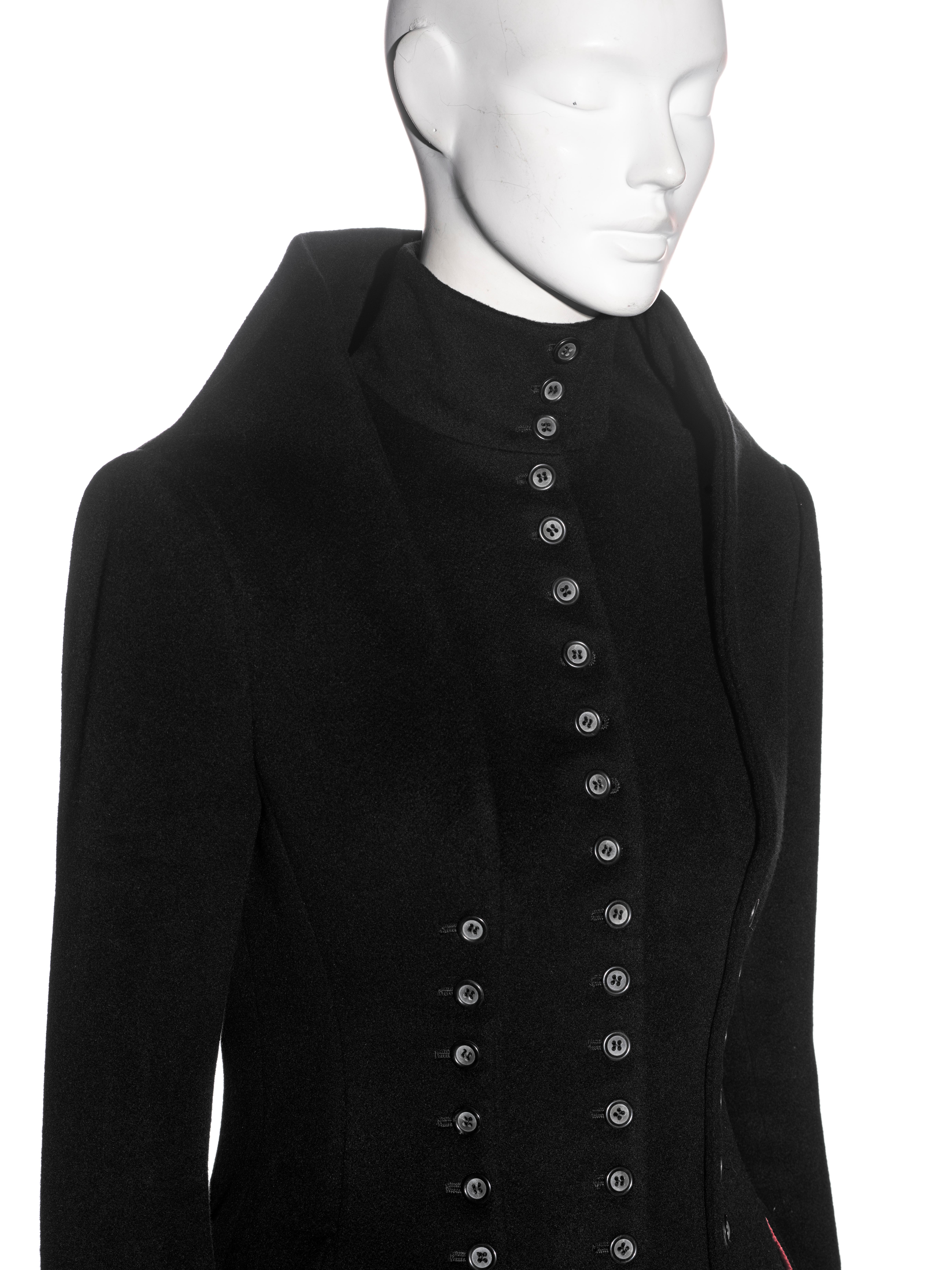 Alexander McQueen black cashmere 'Joan' jacket and skirt suit, fw 1998 2