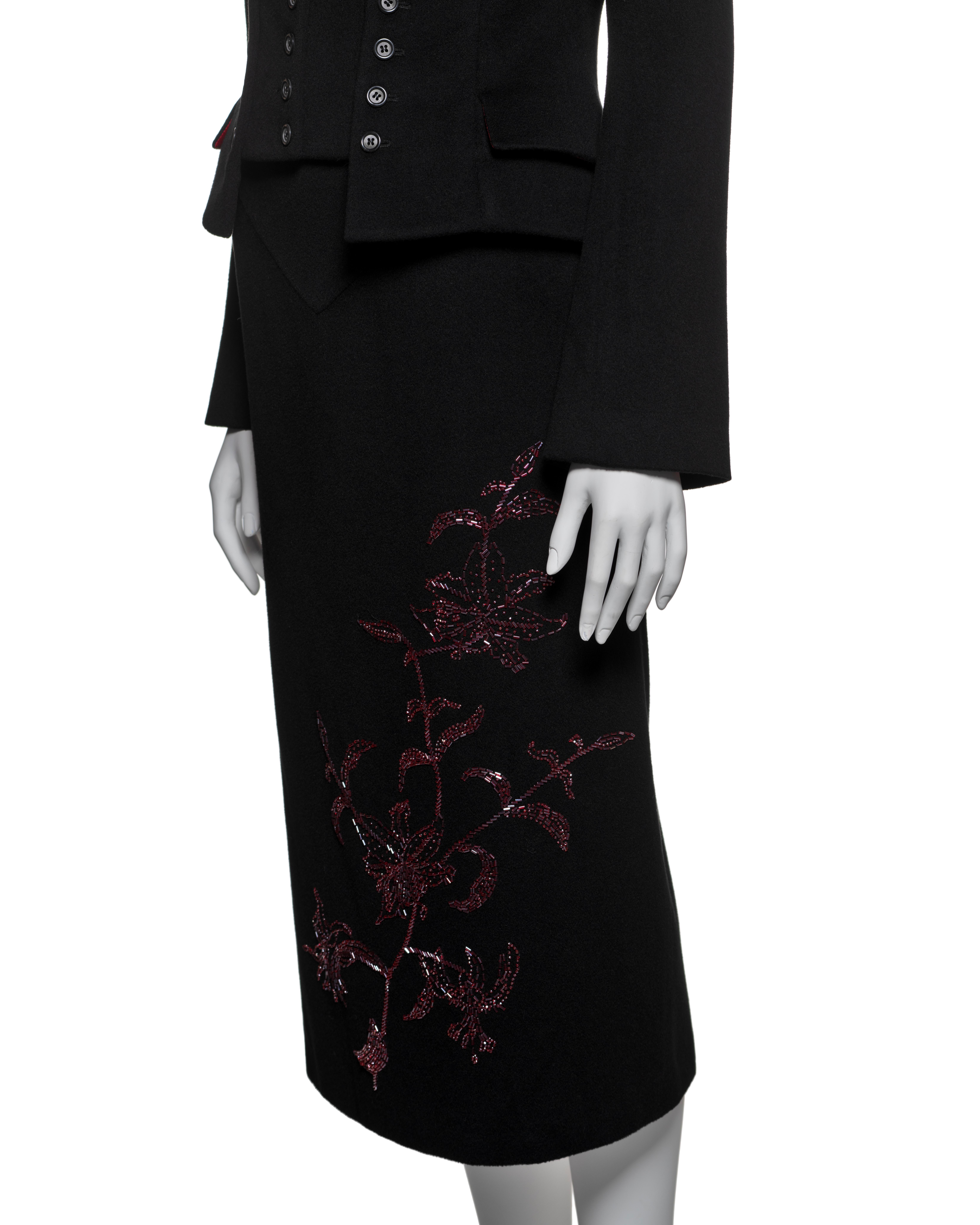 Alexander McQueen Black Cashmere 'Joan' Suit, FW 1998 For Sale 6