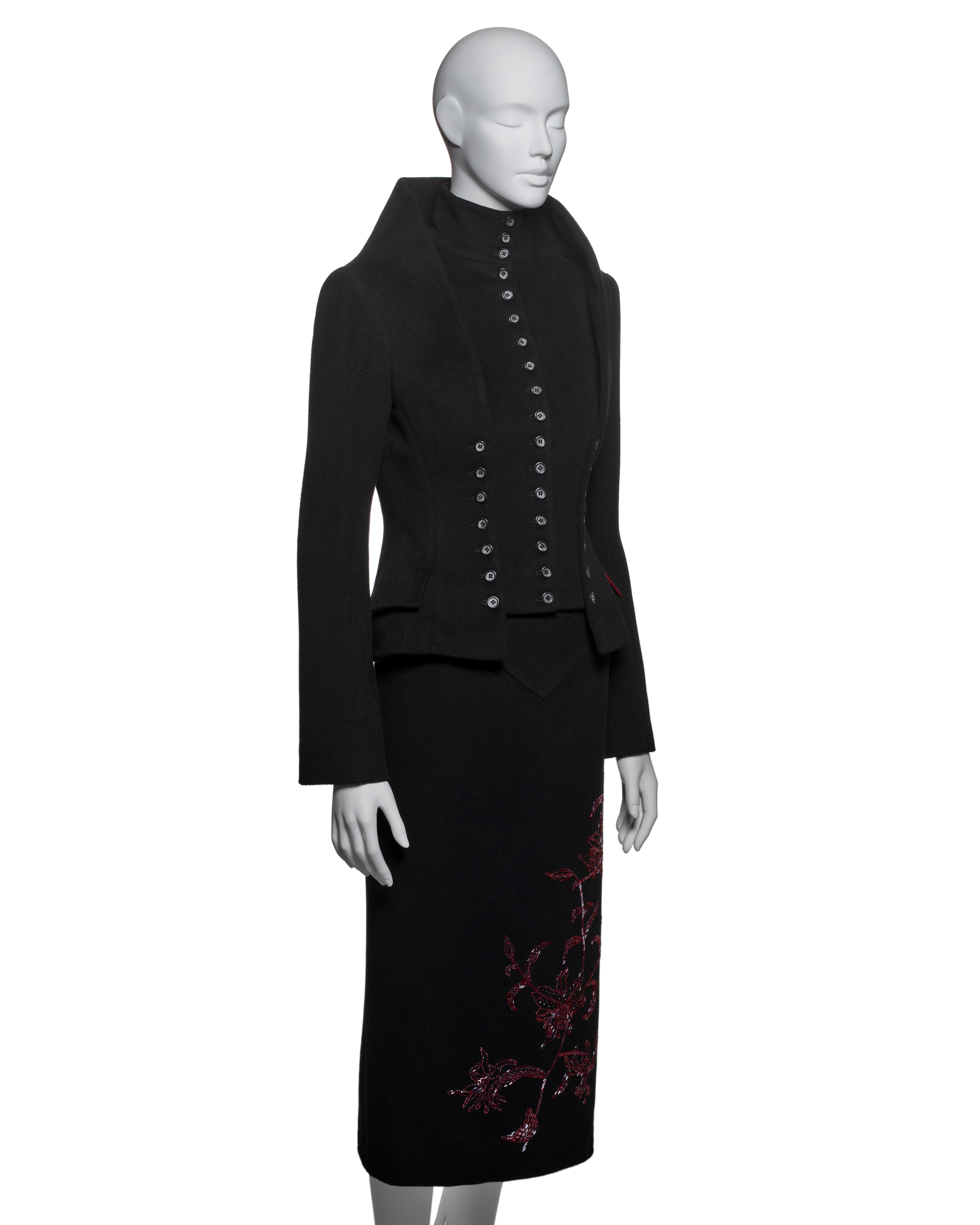 Alexander McQueen Black Cashmere 'Joan' Suit, FW 1998 For Sale 7