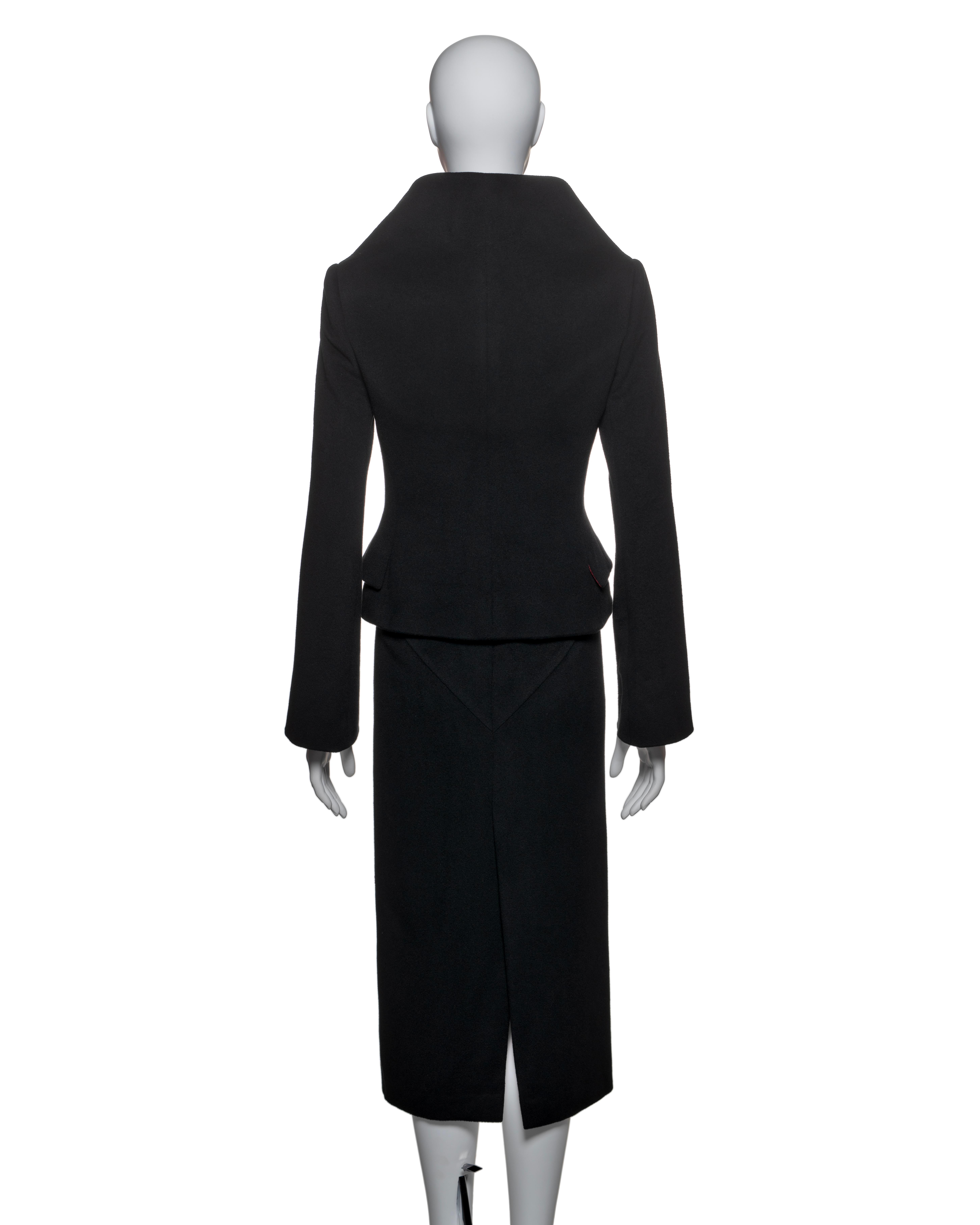 Alexander McQueen Black Cashmere 'Joan' Suit, FW 1998 For Sale 10