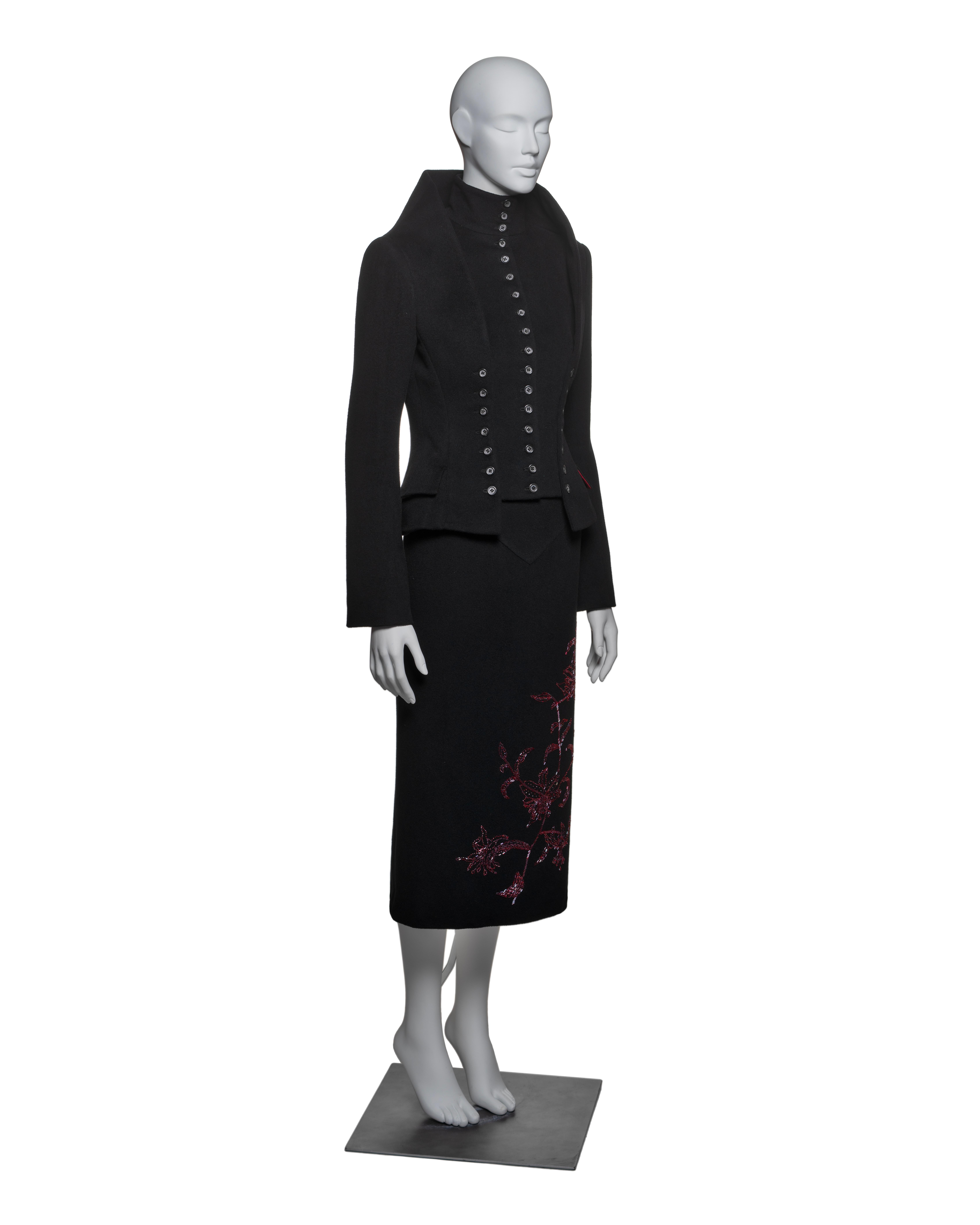 Alexander McQueen Black Cashmere 'Joan' Suit, FW 1998 For Sale 11