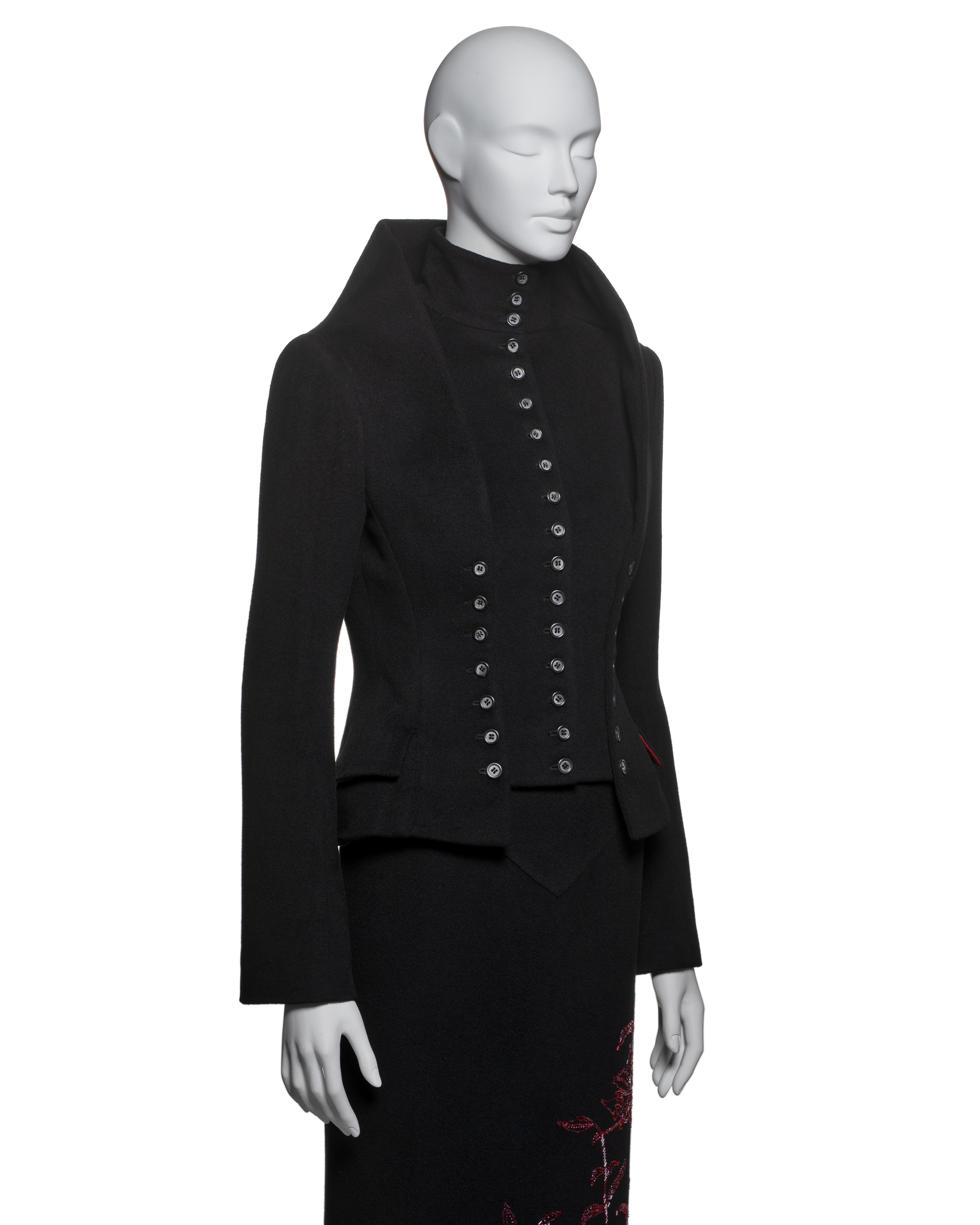 Alexander McQueen Black Cashmere 'Joan' Suit, FW 1998 For Sale 12