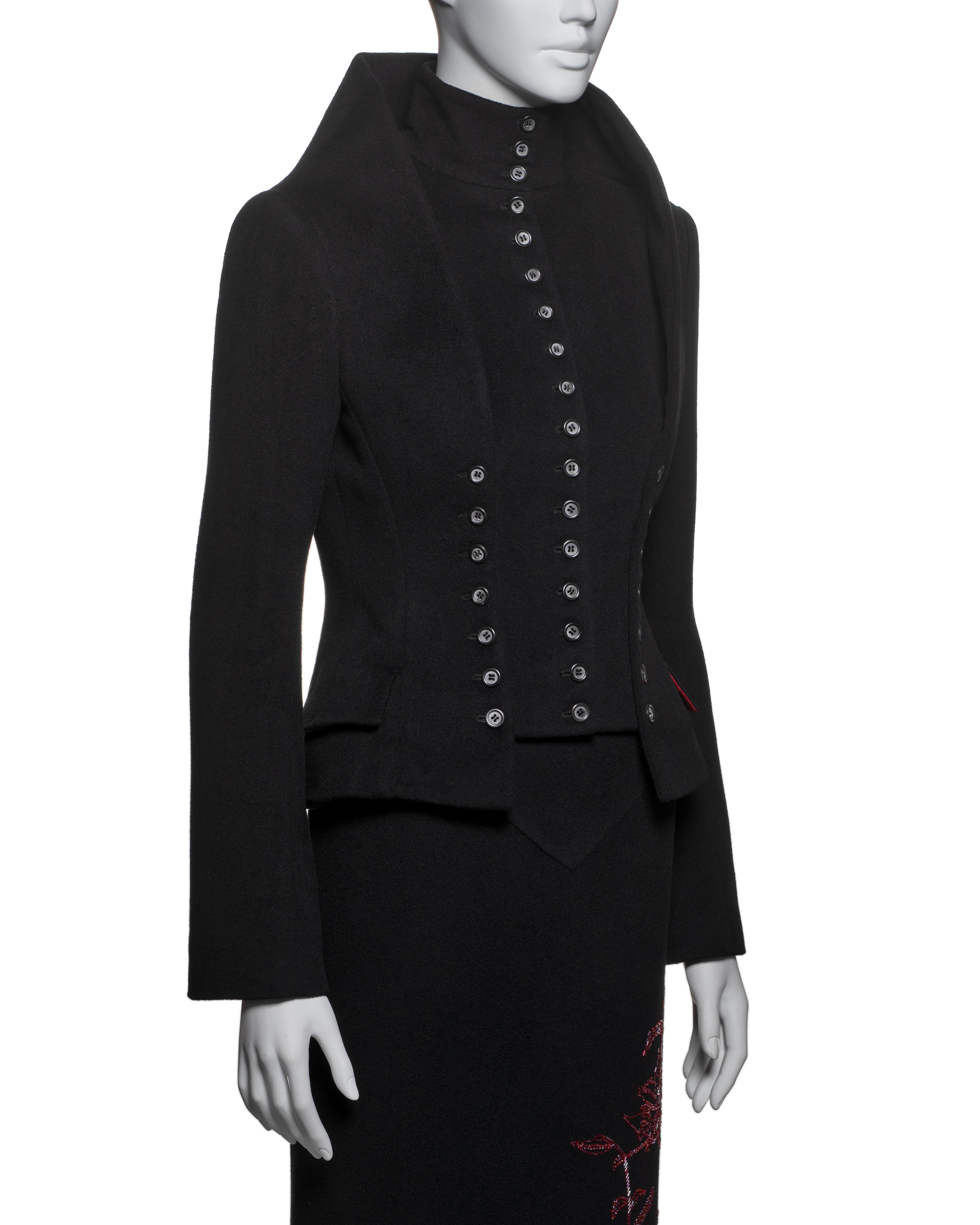 Alexander McQueen Black Cashmere 'Joan' Suit, FW 1998 For Sale 14