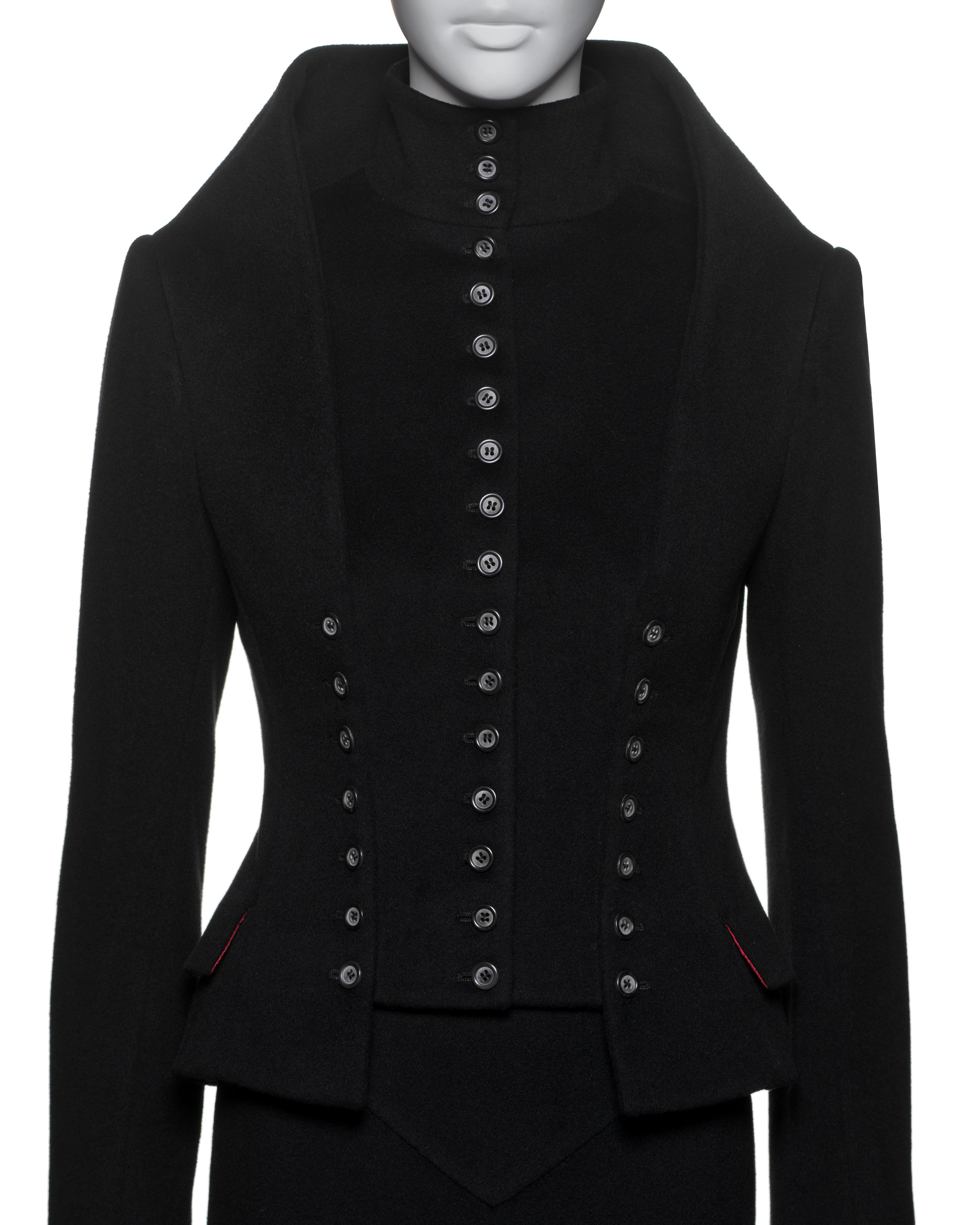 Alexander McQueen Black Cashmere 'Joan' Suit, FW 1998 For Sale 2
