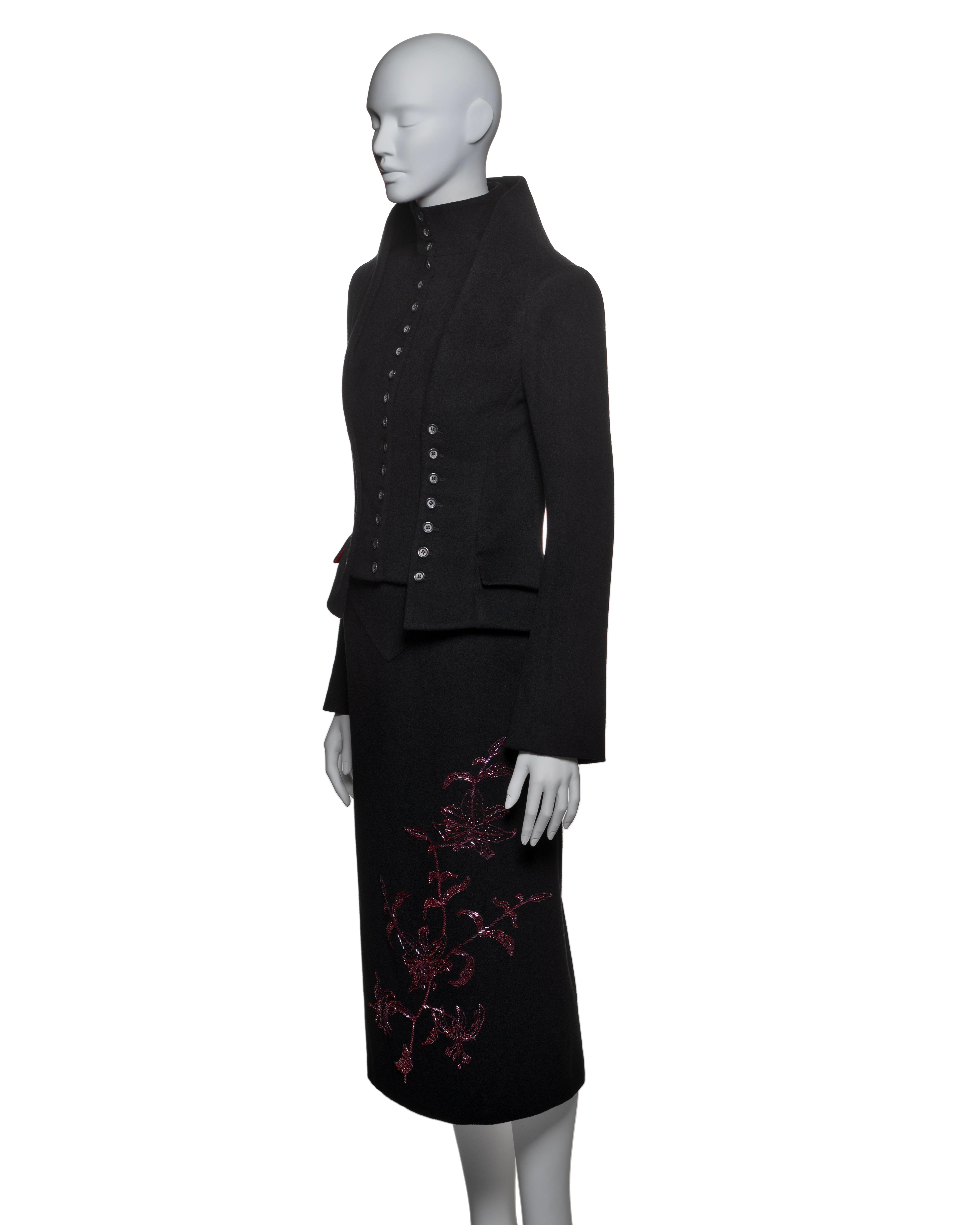 Alexander McQueen Black Cashmere 'Joan' Suit, FW 1998 For Sale 4