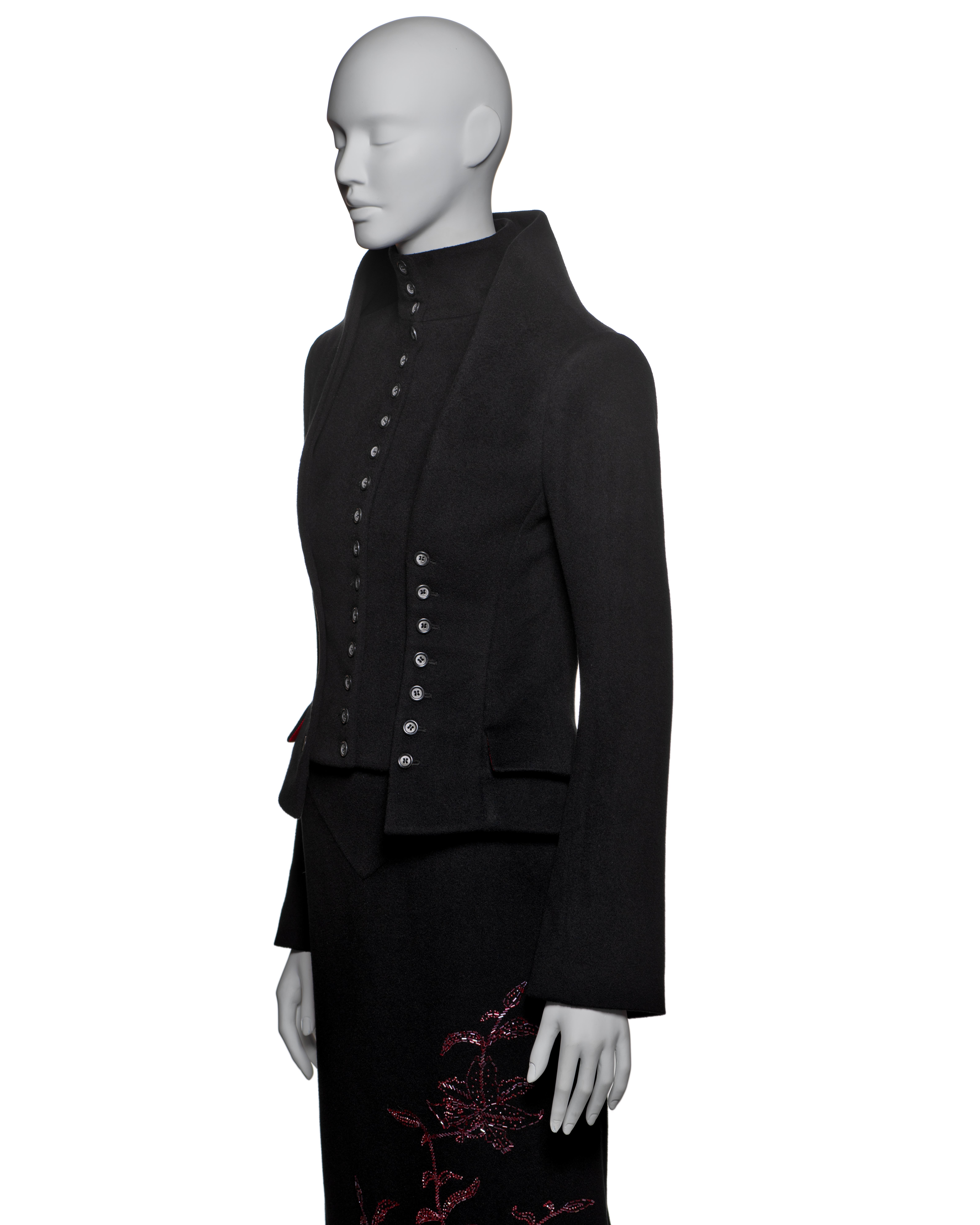 Alexander McQueen Black Cashmere 'Joan' Suit, FW 1998 For Sale 5