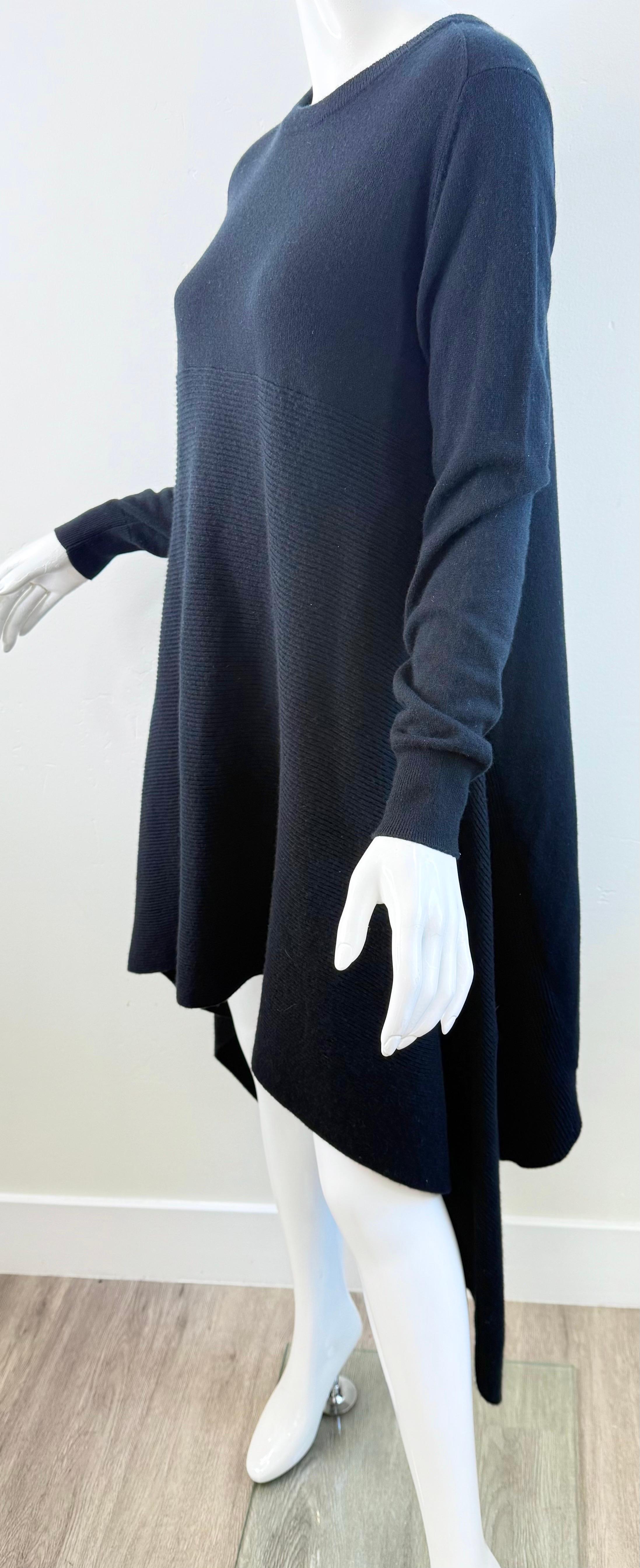 Alexander McQueen Schwarzes Pulloverkleid mit asymmetrischem Saum aus Kaschmir- und Wollmischung 2000s im Angebot 6