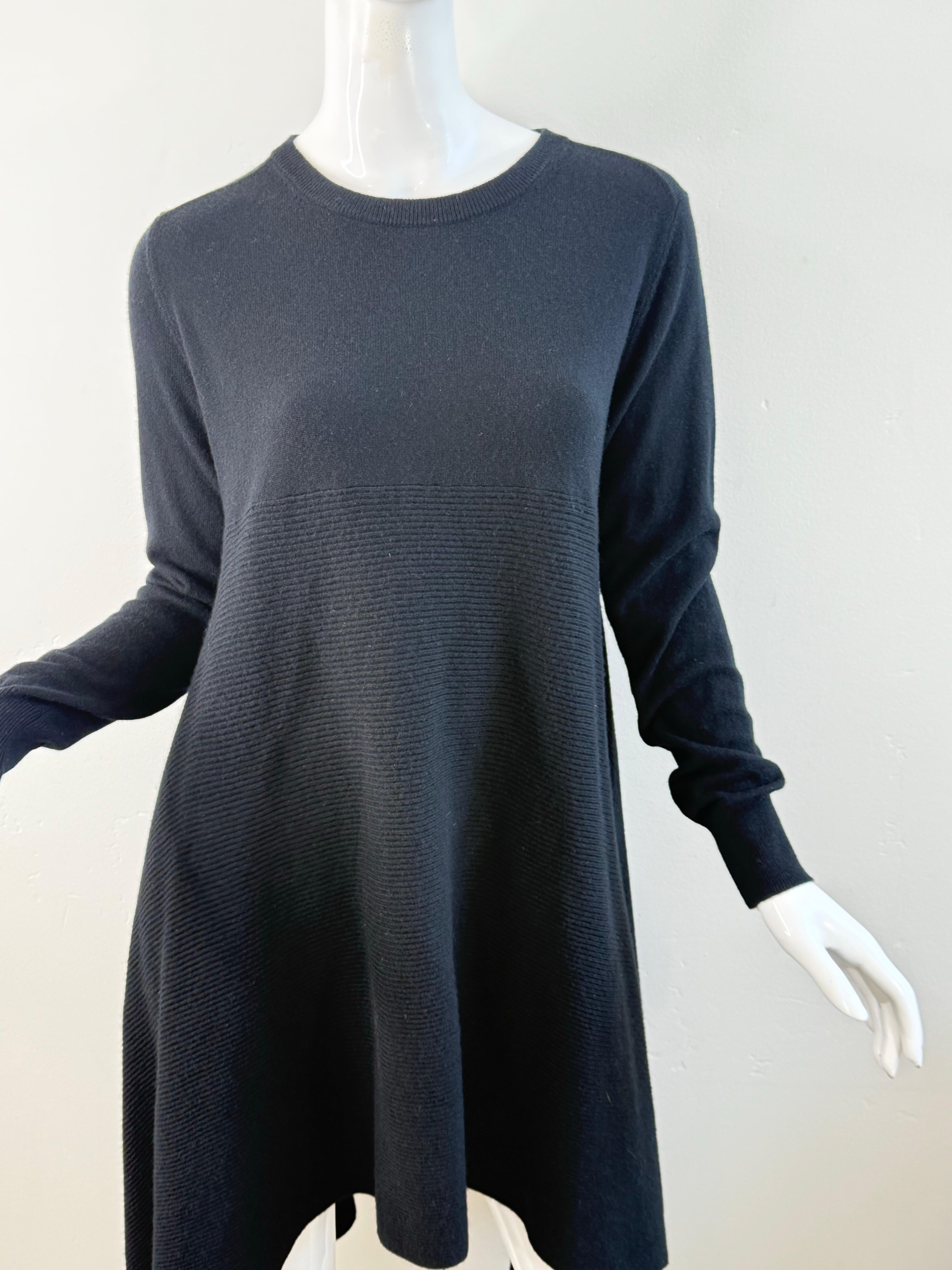 Alexander McQueen Schwarzes Pulloverkleid mit asymmetrischem Saum aus Kaschmir- und Wollmischung 2000s im Angebot 9