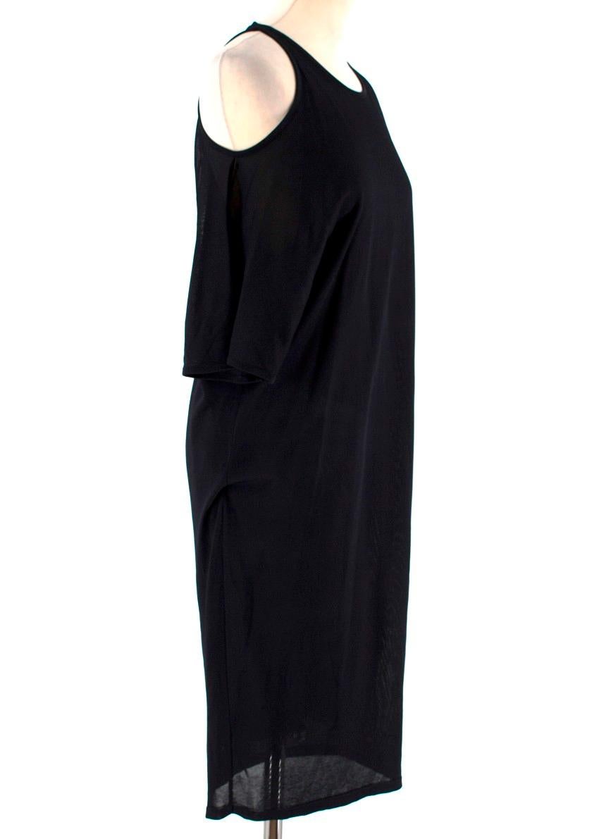 Alexander McQueen Black Cold Shoulder Asymmetric Midi Dress

- Black
- Silk lining
- Asymmetric style
- One short sleeve and cold shoulder detailing and one sleeveless side
- Midi length
- Round neckline

Please note, these items are pre-owned and