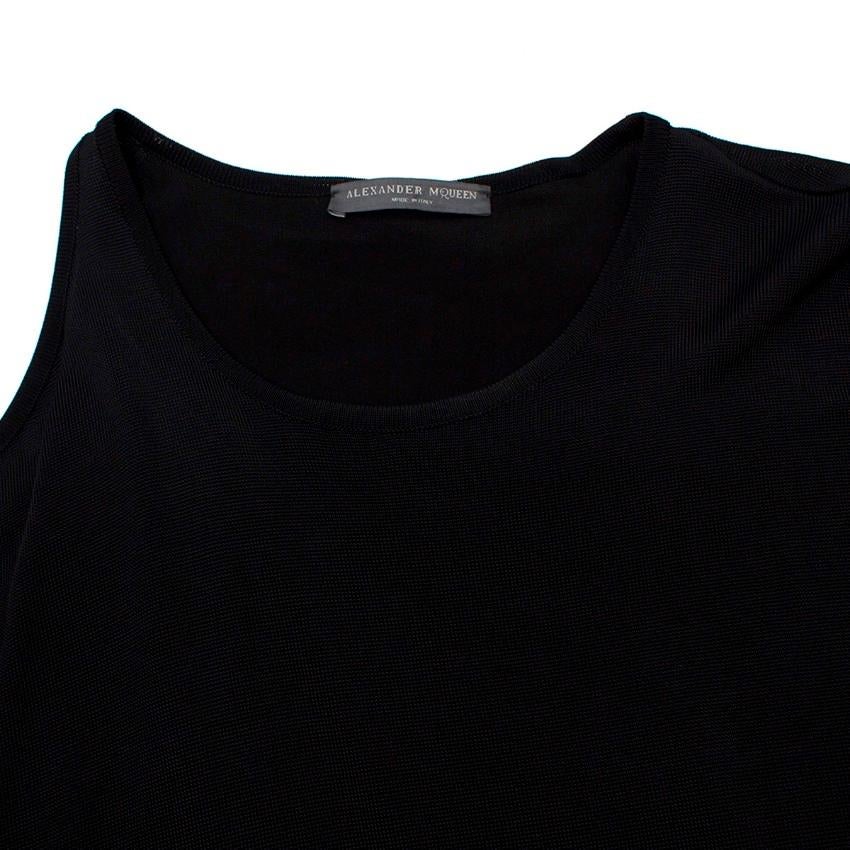 Women's Alexander McQueen Black Cold Shoulder Asymmetric Midi Dress US 10