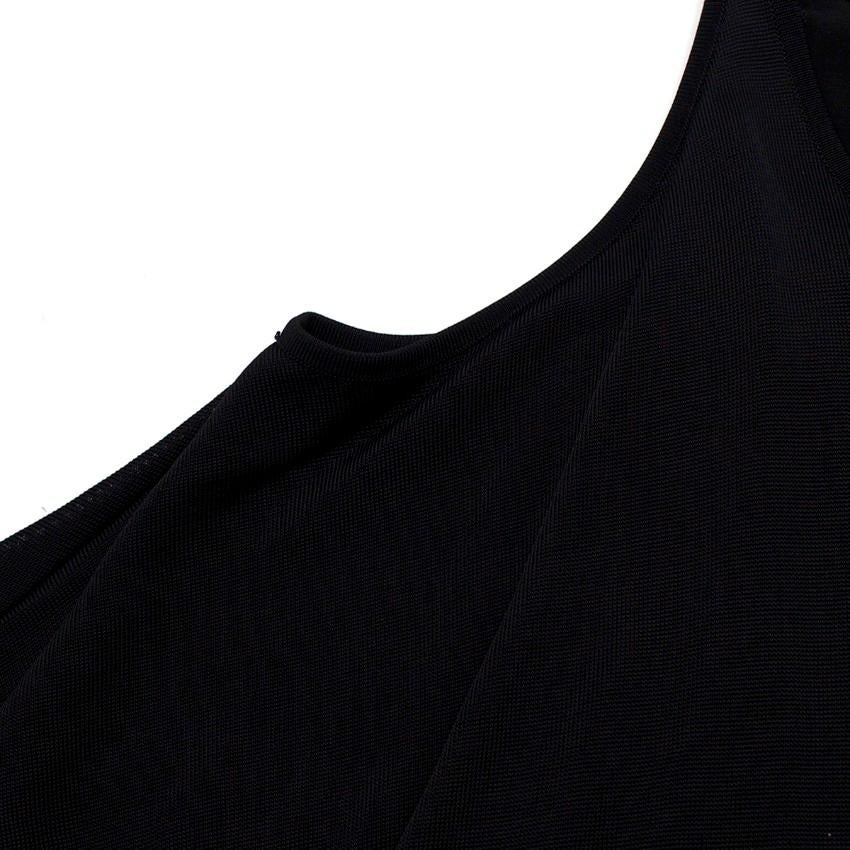 Alexander McQueen Black Cold Shoulder Asymmetric Midi Dress US 10 2