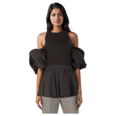 Alexander McQueen - Top a spalla fredda nero taglia S