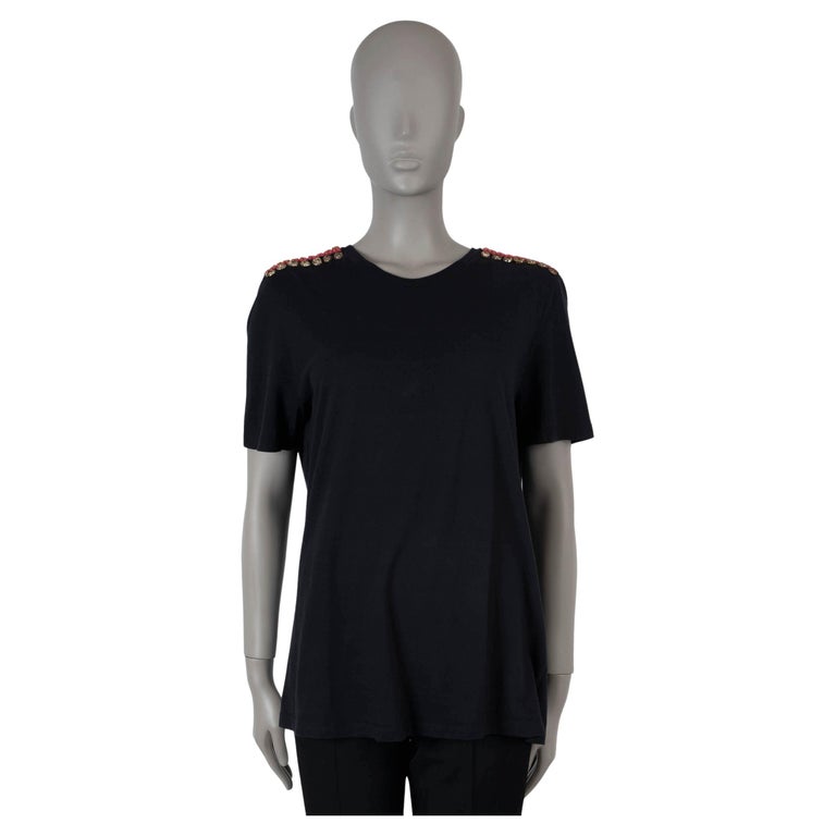 Alexander McQueen black cotton 2012 EMBELLISHED JERSEY T-SHIRT