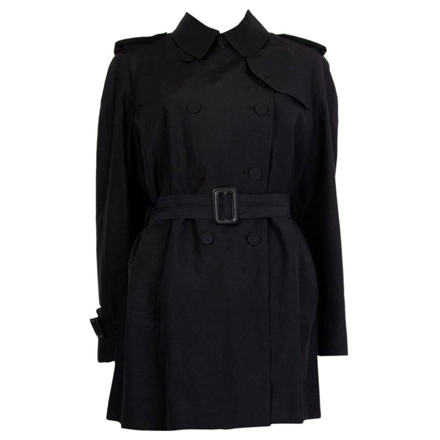 Alexander McQueen black cotton Double Breasted Trench Coat Jacket 42