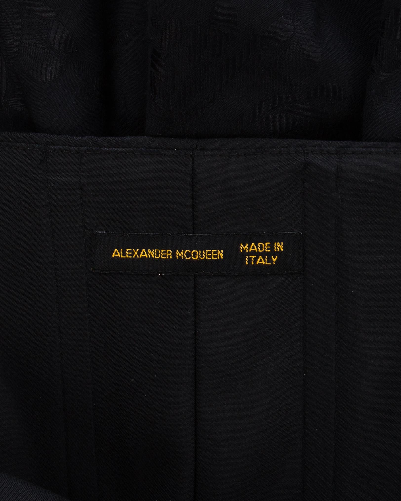 Alexander McQueen black cotton polyamide cocktail dress with bustle, ss 2002 For Sale 2