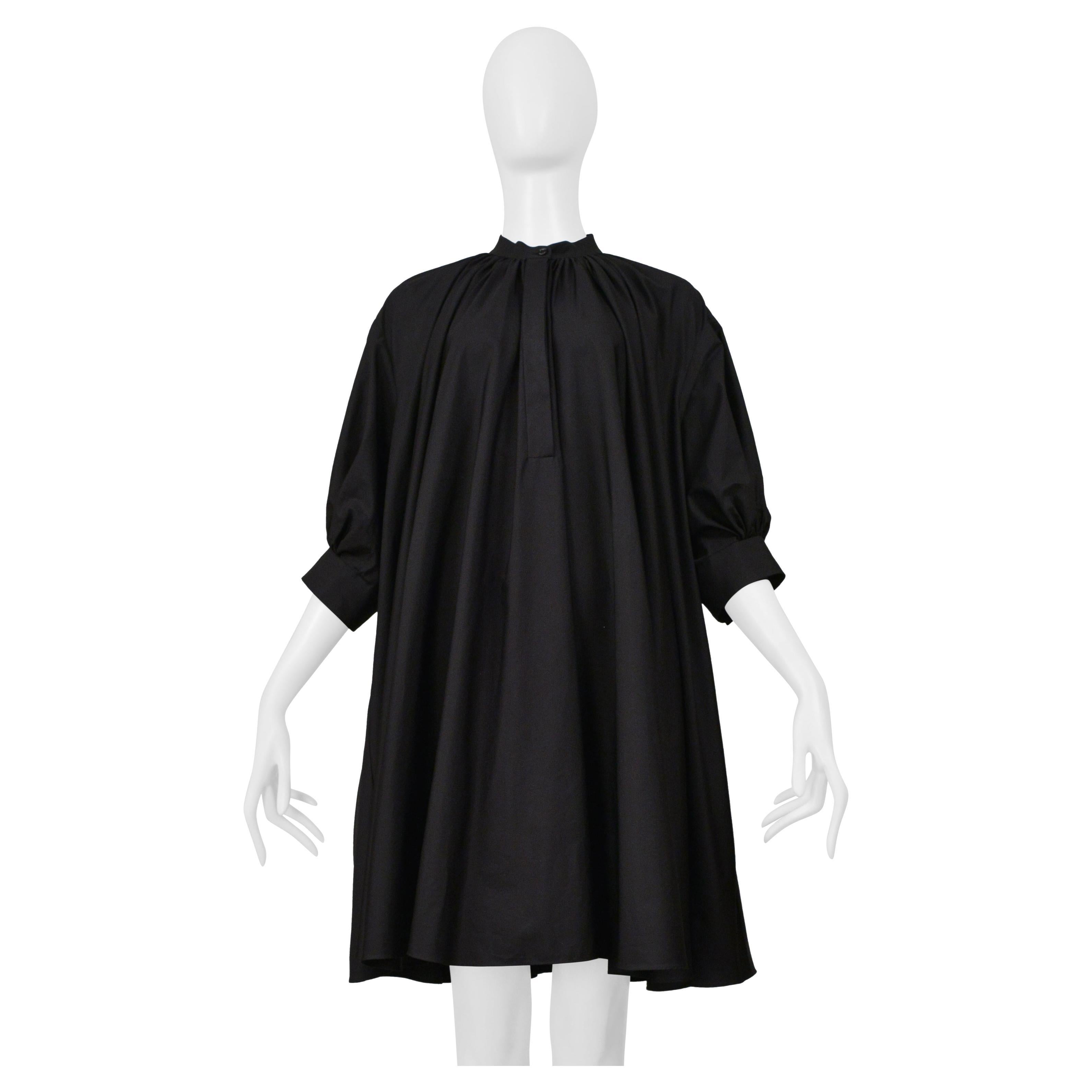 Alexander McQueen Black Cotton Shirt Dress 2021
