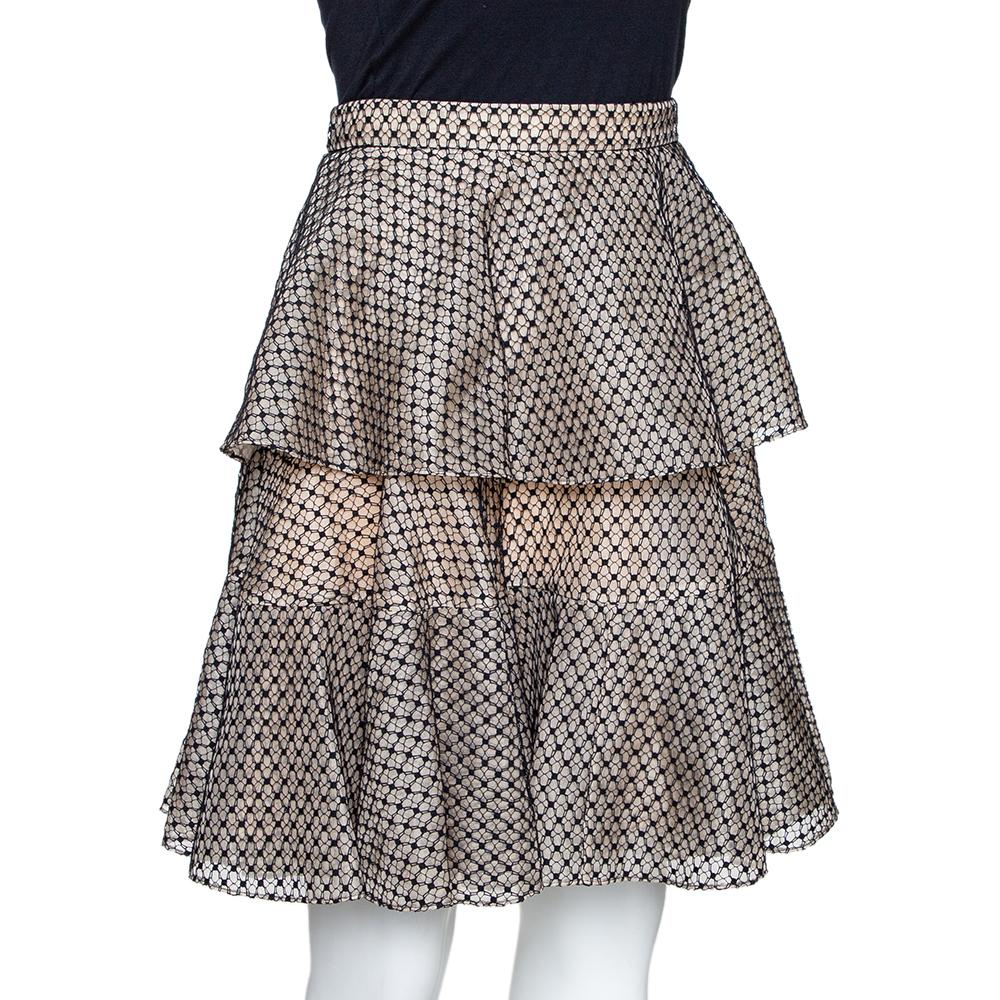 cream tiered skirt