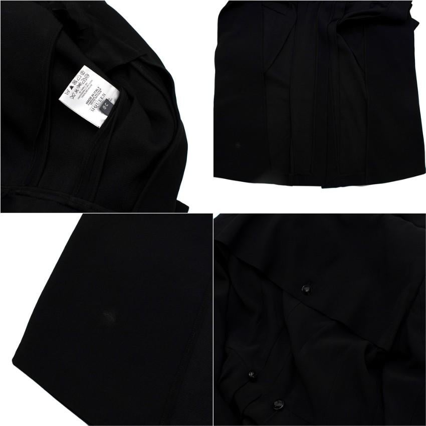 Alexander McQueen Black Crepe Cut-Out Long Tail Coat For Sale 3