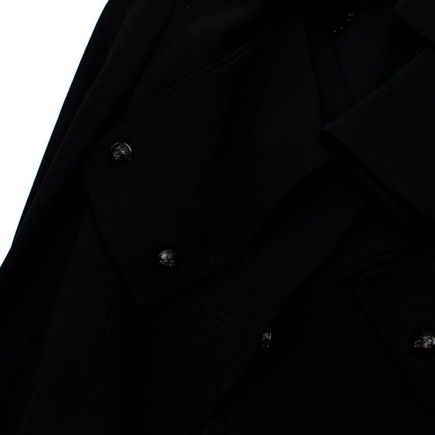 Women's Alexander McQueen Black Crepe Cut-Out Long Tail Coat For Sale