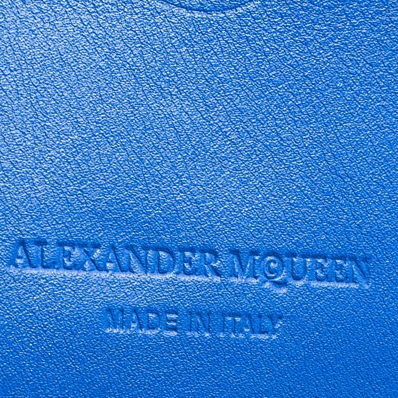 Alexander McQueen Black Croc Embossed Leather Bi Fold Wallet 5