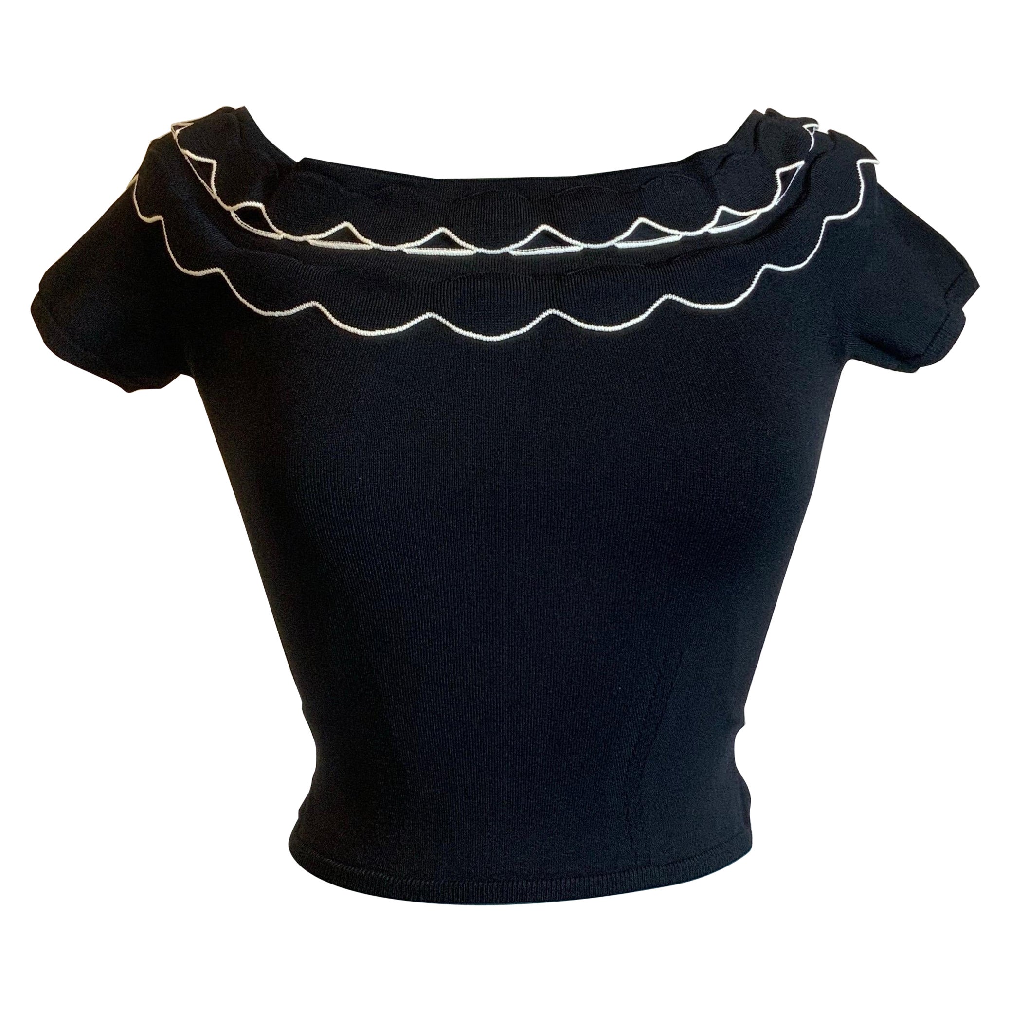 Alexander McQueen crop Top negro en venta