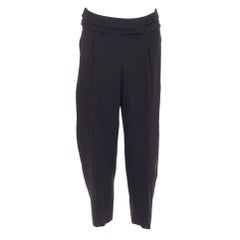 ALEXANDER MCQUEEN black cummerbund waistband tapered cropped trousers IT40 S