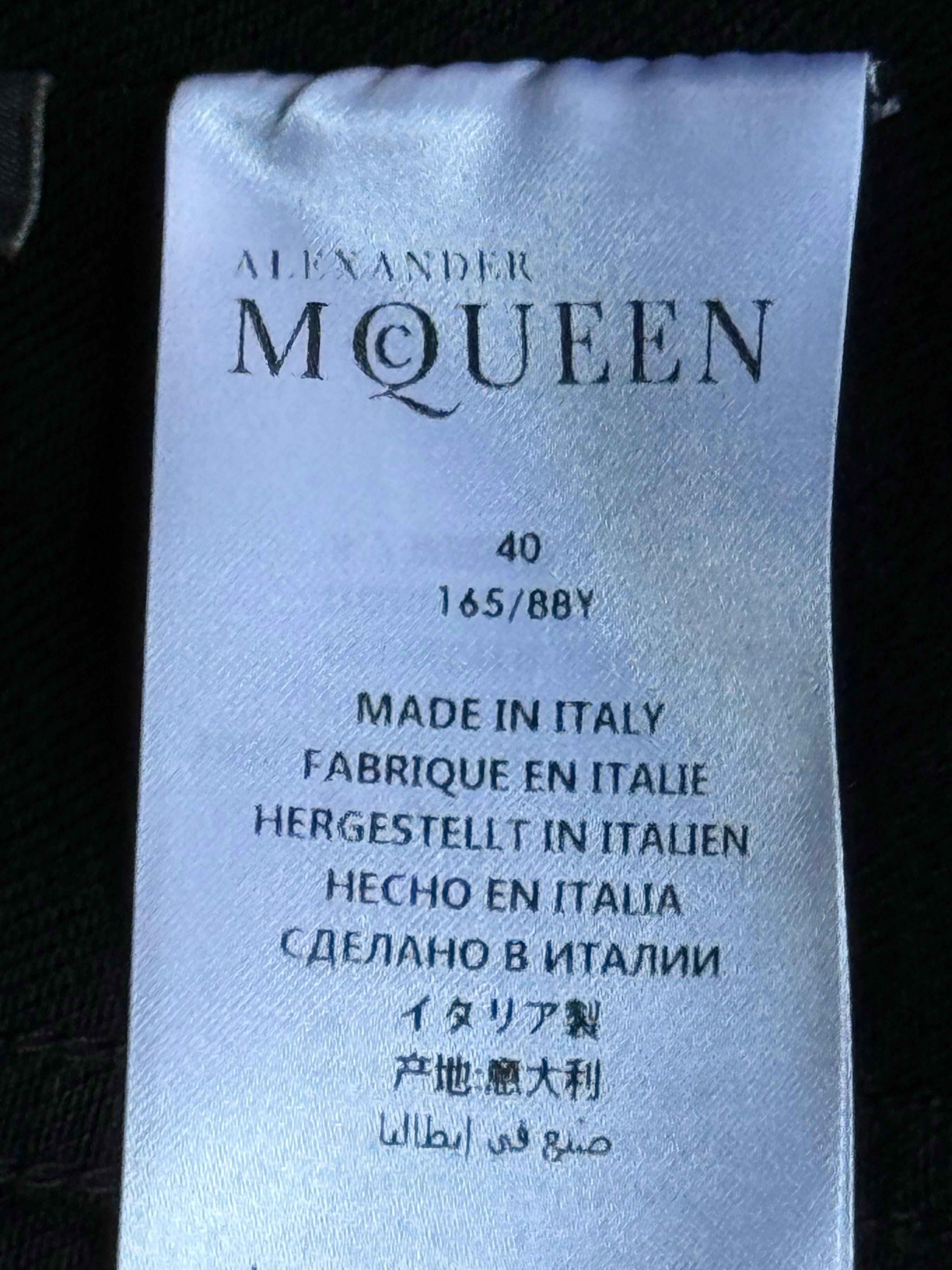 Alexander McQueen Black Denim Jacket w Integral Overlay and Stripes at Sides For Sale 8