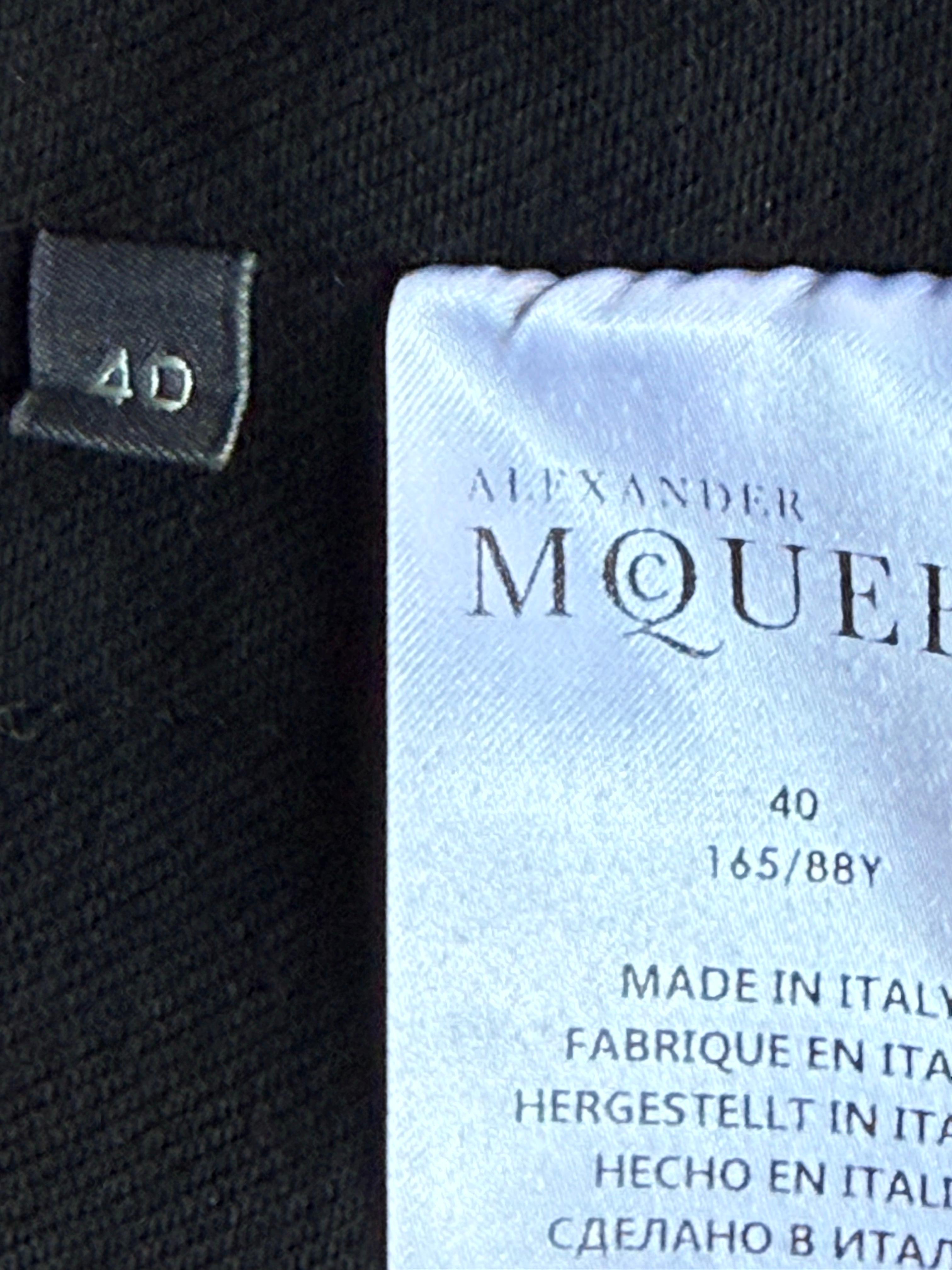 Alexander McQueen Black Denim Jacket w Integral Overlay and Stripes at Sides For Sale 11