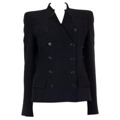 ALEXANDER MCQUEEN black DOUBLE BREASTED Blazer Jacket 44 L