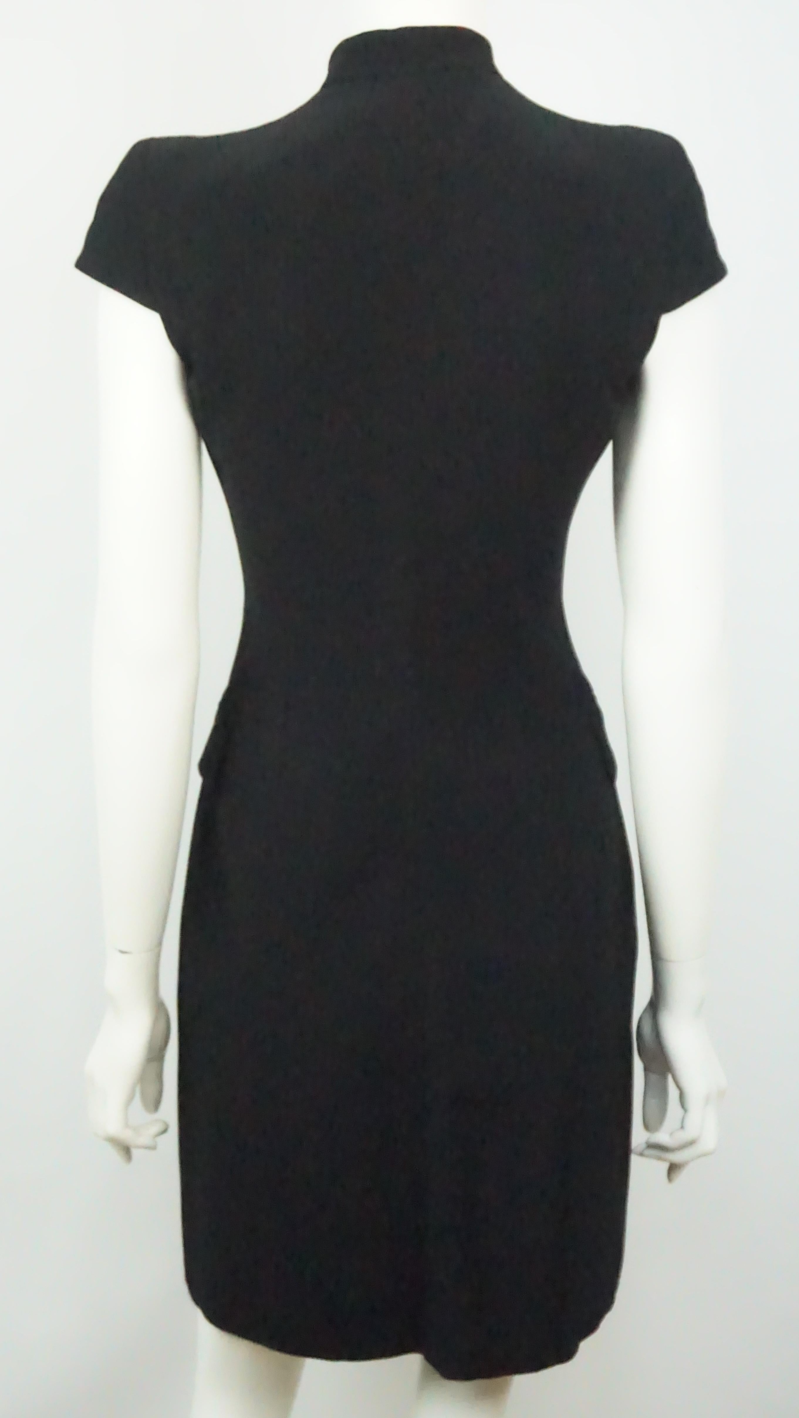 Women's Alexander McQueen Black Double Breasted Cap Sleeve Dress - 38