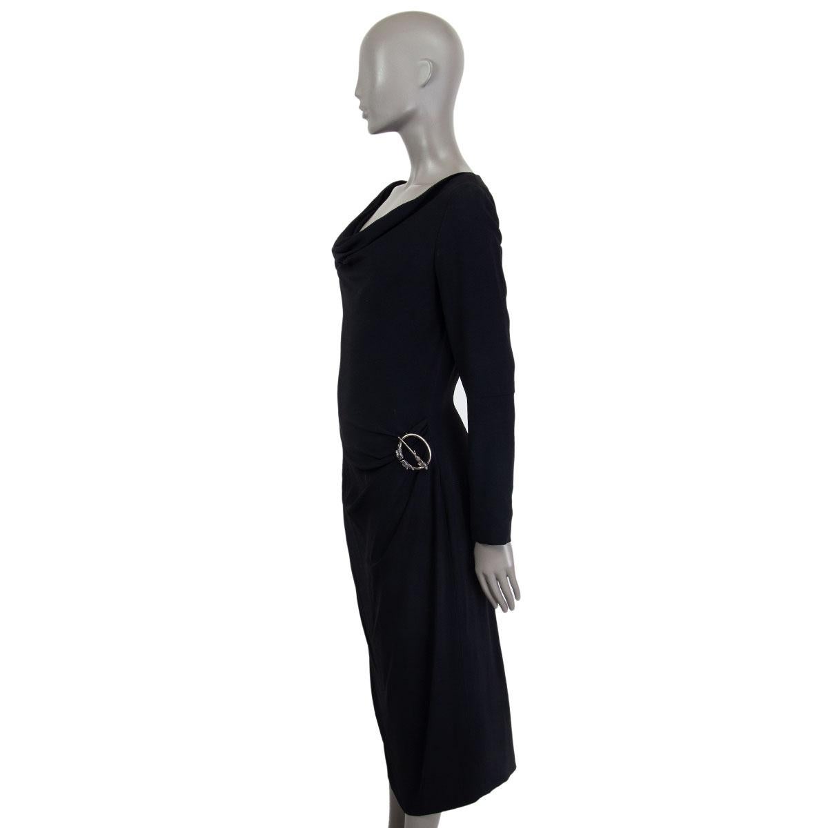 cowl neck dress with sleeves