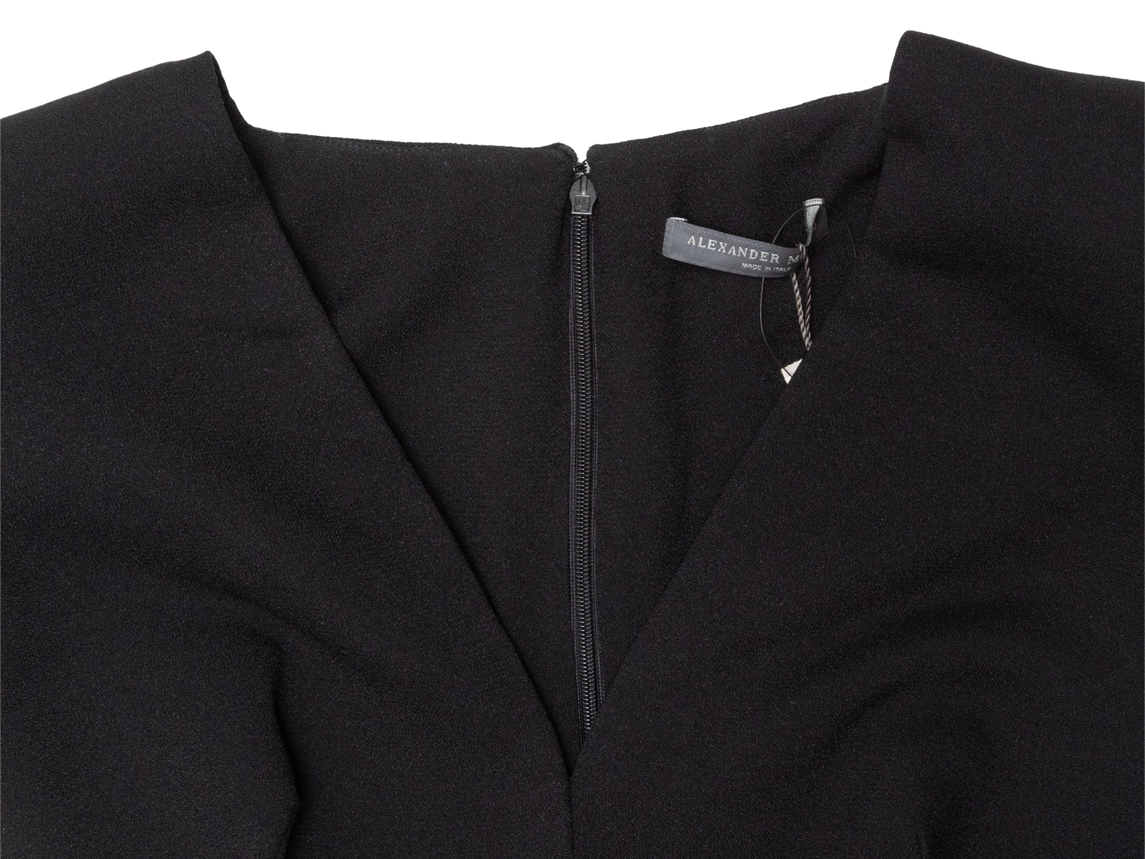 Alexander McQueen Black Draped Short Sleeve Dress 4