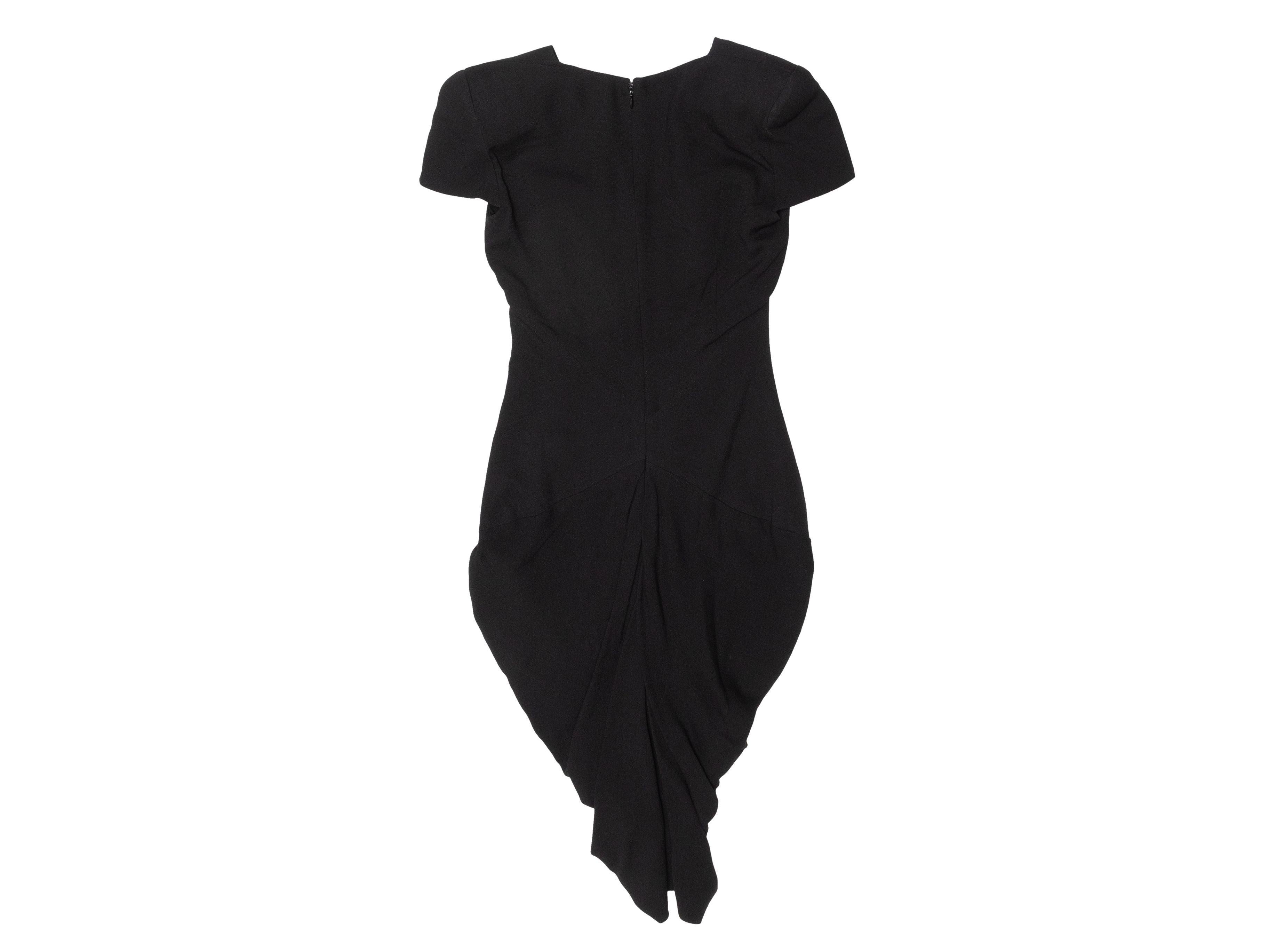 Alexander McQueen Black Draped Short Sleeve Dress 5