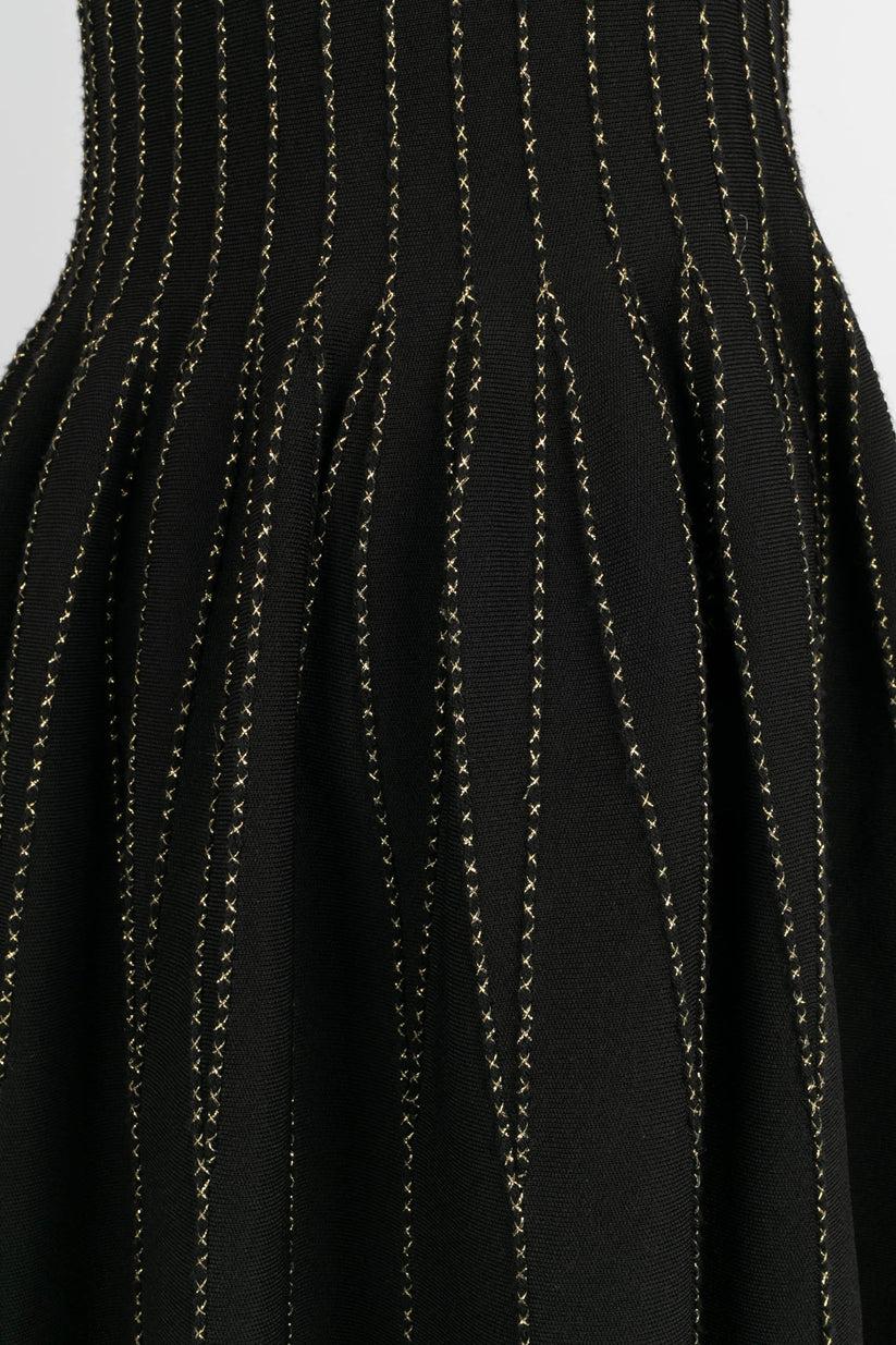 Alexander Mcqueen Black Dress with Gold Lurex Threads 2