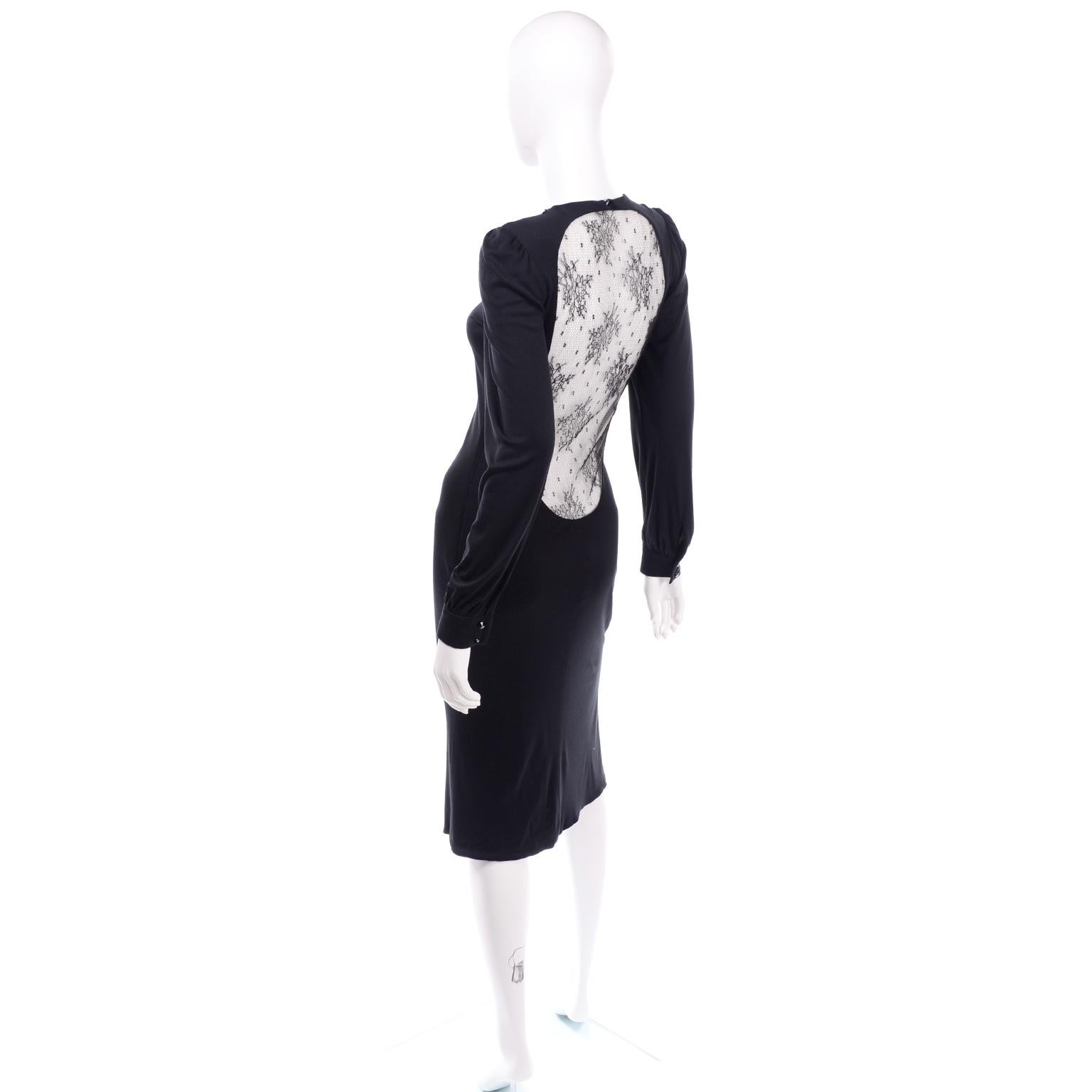 Alexander McQueen Black Dress With Low Lace Back 2005 The Man Who Knew Too Much In Excellent Condition For Sale In Portland, OR