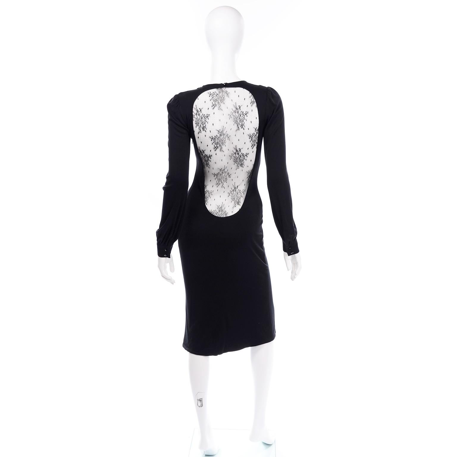 Women's Alexander McQueen Black Dress With Low Lace Back 2005 The Man Who Knew Too Much For Sale