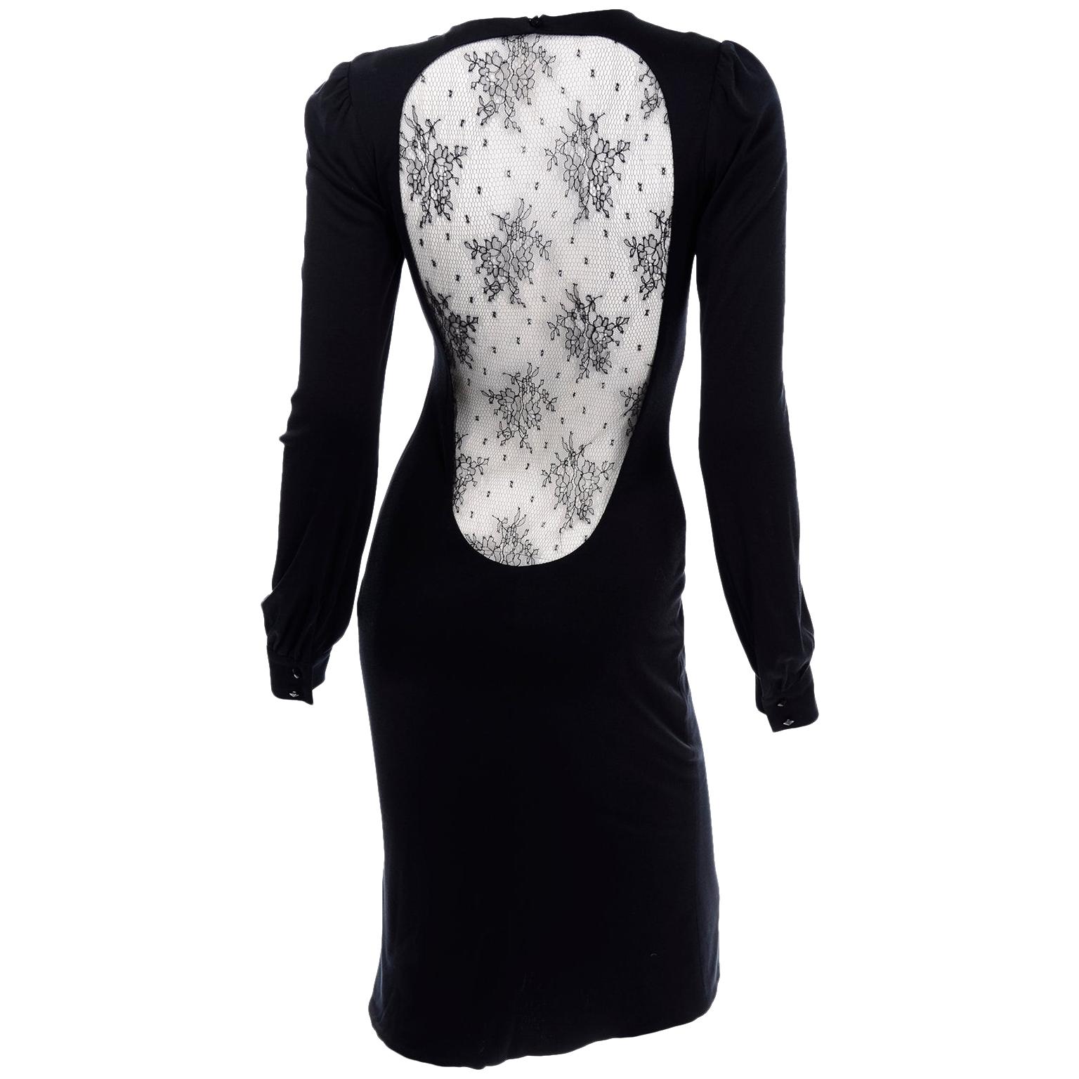 Alexander McQueen Black Dress With Low Lace Back 2005 The Man Who Knew Too Much For Sale