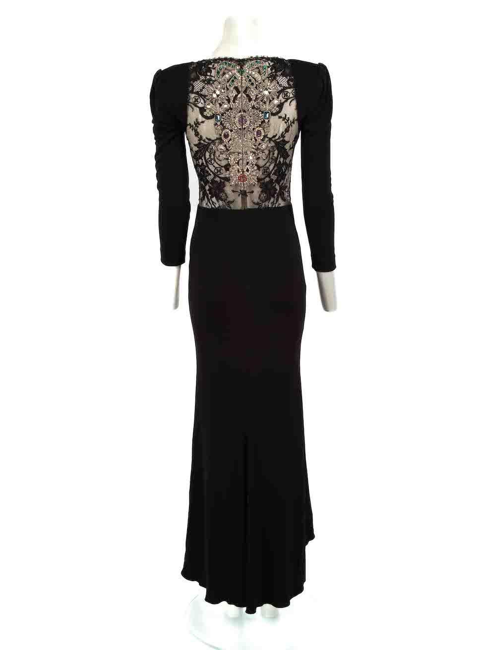 Alexander McQueen Black Embellished Maxi Dress Size S In Good Condition In London, GB