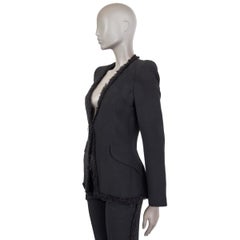 ALEXANDER MCQUEEN black EMBELLISHED Suit Blazer Jacket 40 S