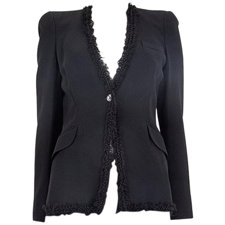 ALEXANDER MCQUEEN black EMBELLISHED Suit Blazer Jacket 40 S For Sale