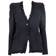 ALEXANDER MCQUEEN - Blazer de tailleur noir orné, 40 S