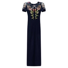 Alexander McQueen Black Evening dress with floral crystal embroidery