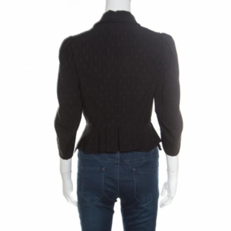 Alexander McQueen Blazer recortado con detalle drapeado de imitación a capas negro S Negro en venta