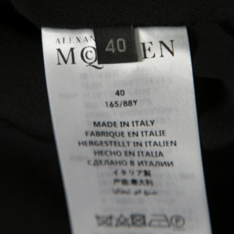 De las mujeres Alexander McQueen Blazer recortado con detalle drapeado de imitación a capas negro S en venta