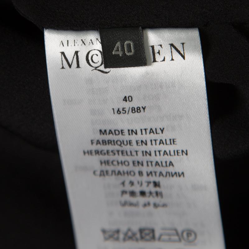 Alexander McQueen Black Faux Layered Drape Detail Cropped Blazer S 1