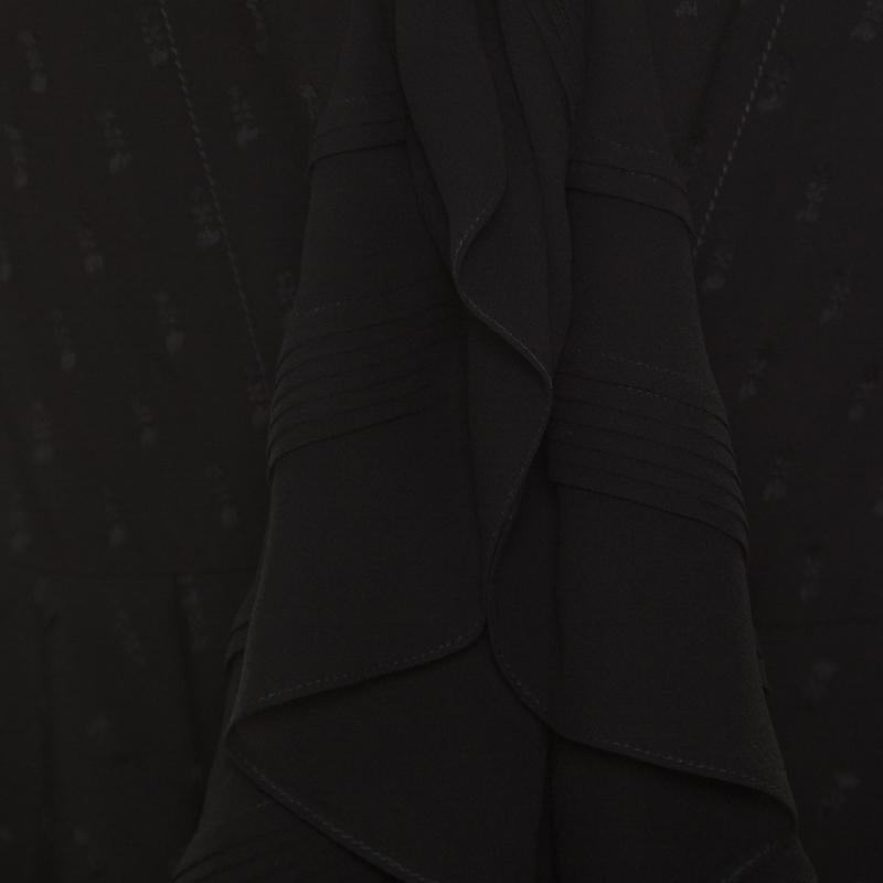 Alexander McQueen Black Faux Layered Drape Detail Cropped Blazer S 3