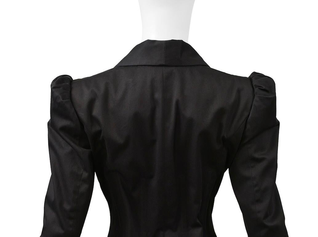 Alexander McQueen Black Fitted Cropped Jacket with Princess Sleeves 2006 In Good Condition In Los Angeles, CA