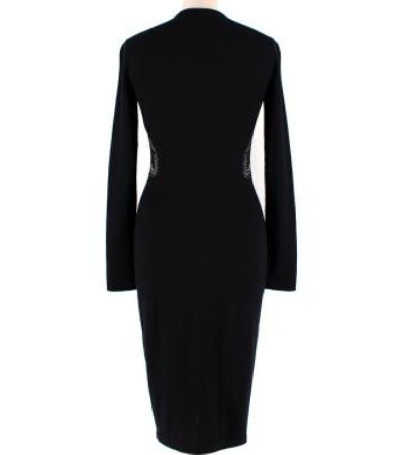 Alexander McQueen Black Fitted Knitted Dress In Excellent Condition For Sale In London, GB